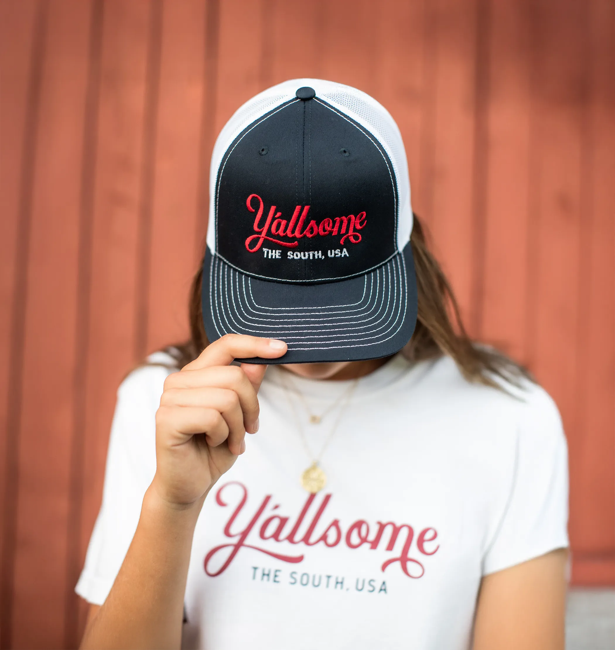 Y'allsome trucker hat and branded tee